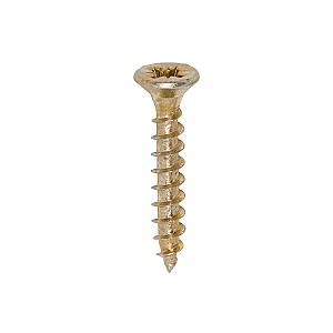 4.0 x 25 (8 x 1") Solo Countersunk Pozi Pz2, Woodscrew, Steel Yellow Finish, 40025SOLOC