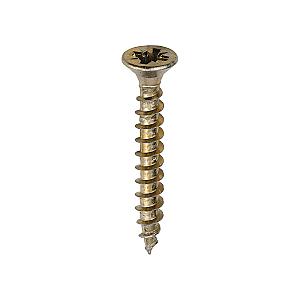 4.0 x 30 (8 x 1" 1/4) Solo Countersunk Pozi Pz2, Woodscrew, Steel Yellow Finish, 40030SOLOC