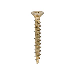 5.0 x 40 (10 x 1" 1/2) Solo Countersunk Pozi Pz2, Woodscrew, Steel Yellow Finish, 50040SOLOC