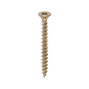 5.0 x 50 (10 x 2") Solo Countersunk Pozi Pz2, Woodscrew, Steel Yellow Finish, 50050SOLOC