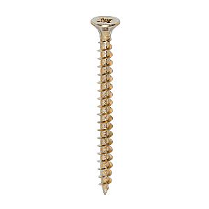 5.0 x 60 (10 x 2" 1/2) Solo Countersunk Pozi Pz2, Woodscrew, Steel Yellow Finish, 50060SOLOC
