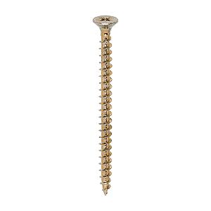 5.0 x 70 (10 x 2" 3/4) Solo Countersunk Pozi Pz2, Woodscrew, Steel Yellow Finish, 50070SOLOC