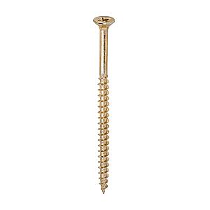 6.0 x 100 (12 x 4") Solo Countersunk Pozi Pz3, Woodscrew, Steel Yellow Finish, 60100SOLOC
