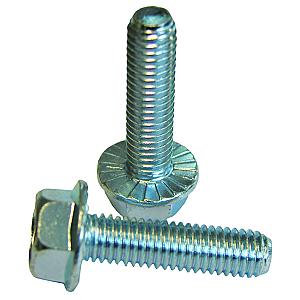 M10 x 35 Hexagon Head Flange Serrated Set Screws High Tensile Grade 8.8 Bright Zinc Plated, DIN 6921