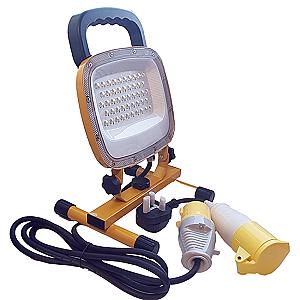 40W 110V & 240V Dual Voltage Mini Pod Work Light with 13A to 16A Adaptor