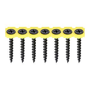 TIMco 3.5 x 38 Universal Collated Drywall / Wood Screws, Black Phosphate Finish, Pack of 1000 00035COLDYS