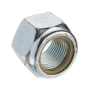 1" UNF Hexagon Nylon Insert Nuts, Type P, Bright Zinc Plated